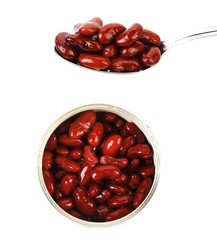 Preserve beans in a bow and spoon.