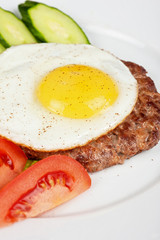 steak beef meat with fried egg