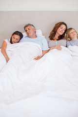 Obraz na płótnie Canvas Family sleeping in the bedroom