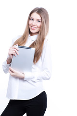 Young woman with tablet computer PC