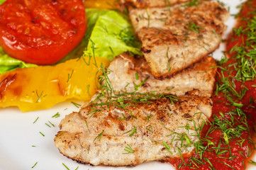 Tasty fish pike perch fillet