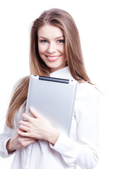 Young woman with tablet computer PC