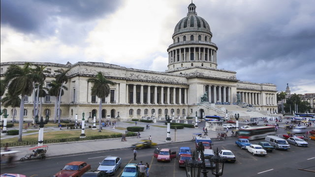 Cuba Havana time lapse El Capitolio building