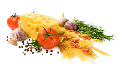 vegetarian food : ingredients for italian pasta
