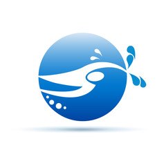 Vector Logo swimming in the pool