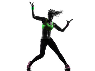 woman exercising fitness zumba dancing silhouette