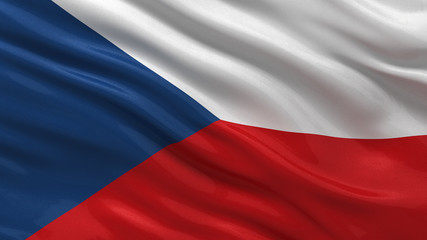 Flag of the Czech Republic waving in the wind