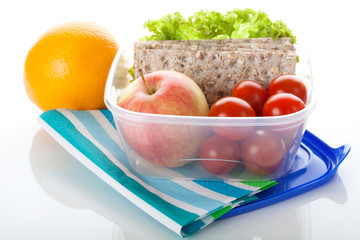 Lunch box on white isolated background