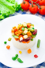 Delicious rice with vegetables
