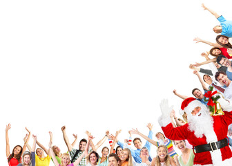 Christmas people group and Santa Claus