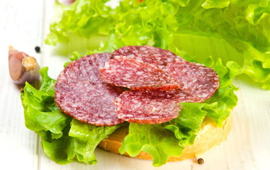 sandwich with salami