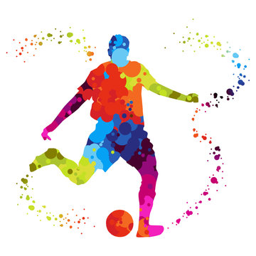 soccer player with colored dots