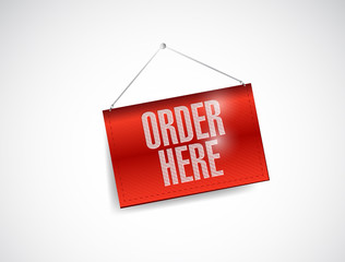 order here hanging banner illustration design