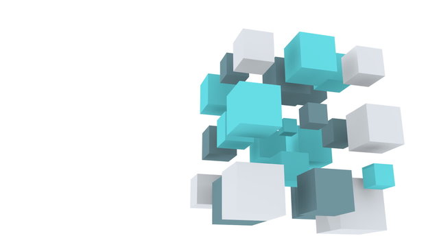 abstract cubes in rotation wuth alpha channel
