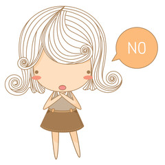 cute girl say no