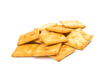 salty crackers isolated