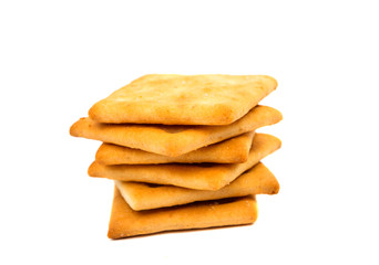 salty crackers isolated