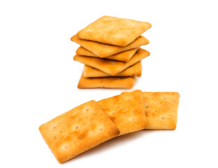 salty crackers isolated