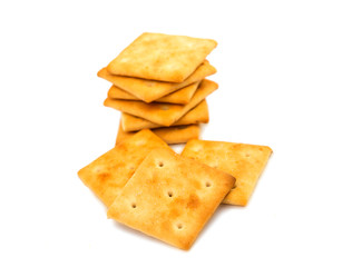 salty crackers isolated