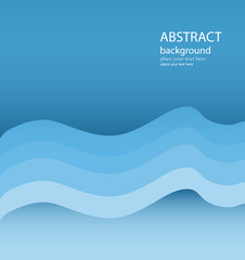 Abstract Blue Wavy Lines Vector Background