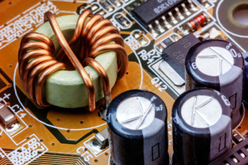 Electronic components on a obsolete printed-circuit board