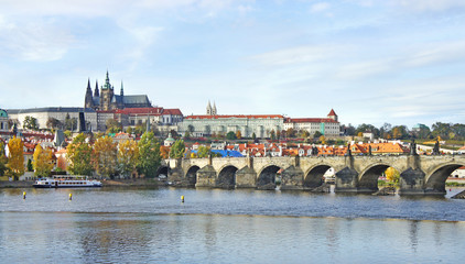 Prague Castle and Charles bridge, Czech Republic