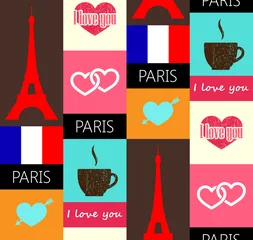 Washable wall murals Doodle paris seamless pattern