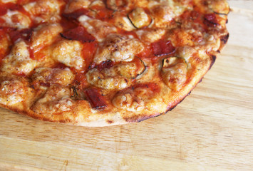 part of a selfmade pizza