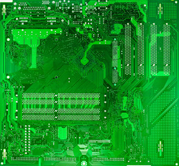 green circuit board of computer