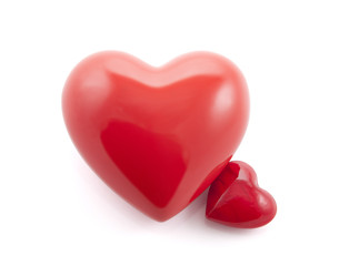 Two hearts with clipping path