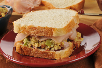turkey sandwich on homemade bread