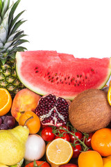 Group of fresh vegetables isolated on white
