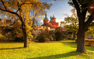 Temple of St.Lawrence in Petrin garden in Prague