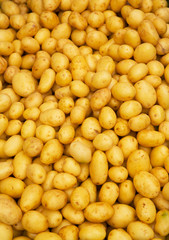 new potatos in a street market