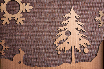 Christmas decoration over grunge background paper christmas card