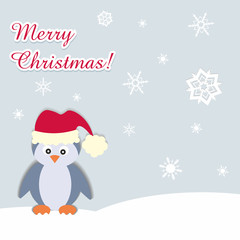 Weihnachtlicher Hintergrund mit lustigem Pinguin
