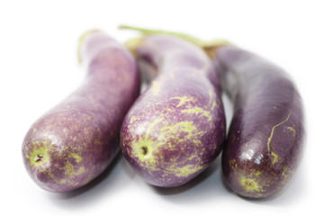 Eggplant over white background