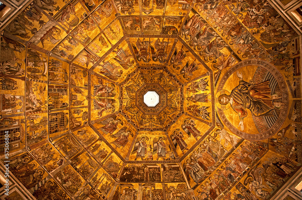 Wall mural Mosaic ceiling of the Baptistery of Florence