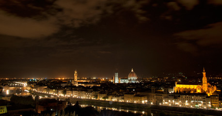 Night aerial view of Florence