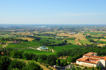 Fototapeta na wymiar Italy, Romagna Apennines hills view from Bertinoro village