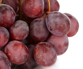 Ripe delicious grapes isolated on white