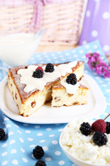 Cheese casserole with raisins