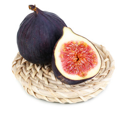 Ripe figs isolated on white