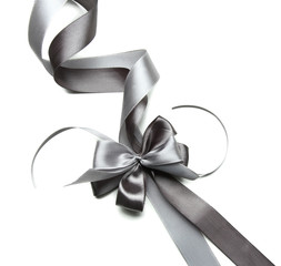 Color gift satin ribbon bow, isolated on white