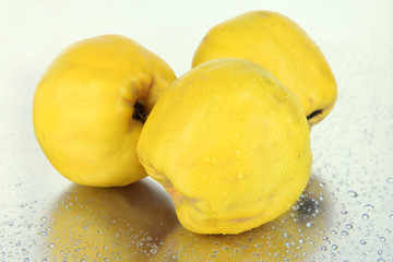 Sweet quinces on grey background