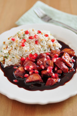 Hähnchen süss sauer mit Granatapfel