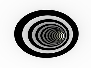 Tunnel of black and white lines