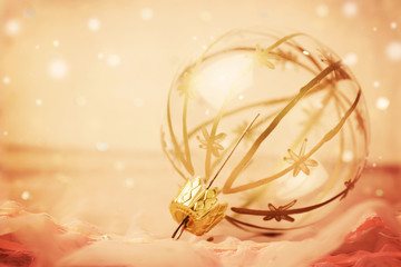 Retro background with Christmas ball