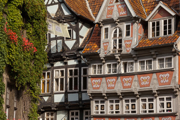 Obraz premium Fachwerkhäuser in der Welterbestadt Quedlinburg