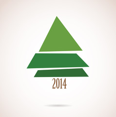Obraz premium christmas card with abstract tree for 2014